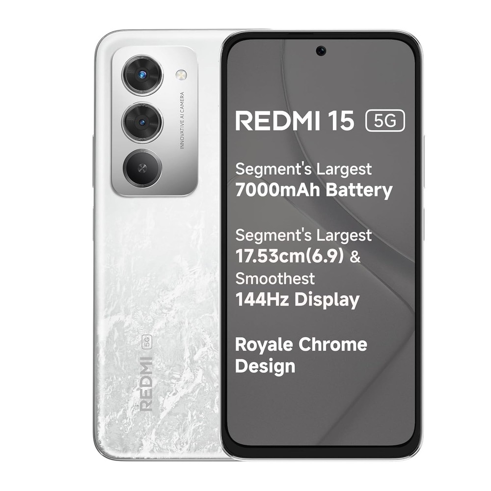 Redmi 15 5G (White 6GB+128GB)50MP AI Camera Snapdragon 6s Gen 3 Global Version.