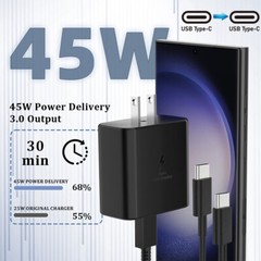 45W Super Fast Wall PD Charger+6FT Cable For Samsung Galaxy S20-S23 A90 Note 20