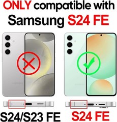 Military-Grade Matte Black Skin Case for Samsung Galaxy S24-FE with Screen Prote