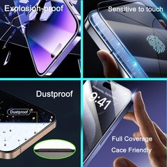 2PCS 360 Degree Privacy Screen Protector for iPhone 15 Pro Max Full Coverage Ant