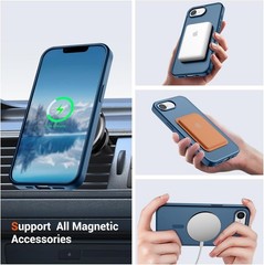 iPhone 17e Case & iPhone 16e Case, Magnetic Matte Military Grade Drop Protection