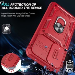 for Samsung A57 Case Screen Protector Military Grade with Stand,Magnetic Support