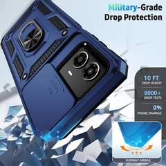 for Motorola G 5G 2024 Case with Tempered Glass Screen Protector Alpine Blue