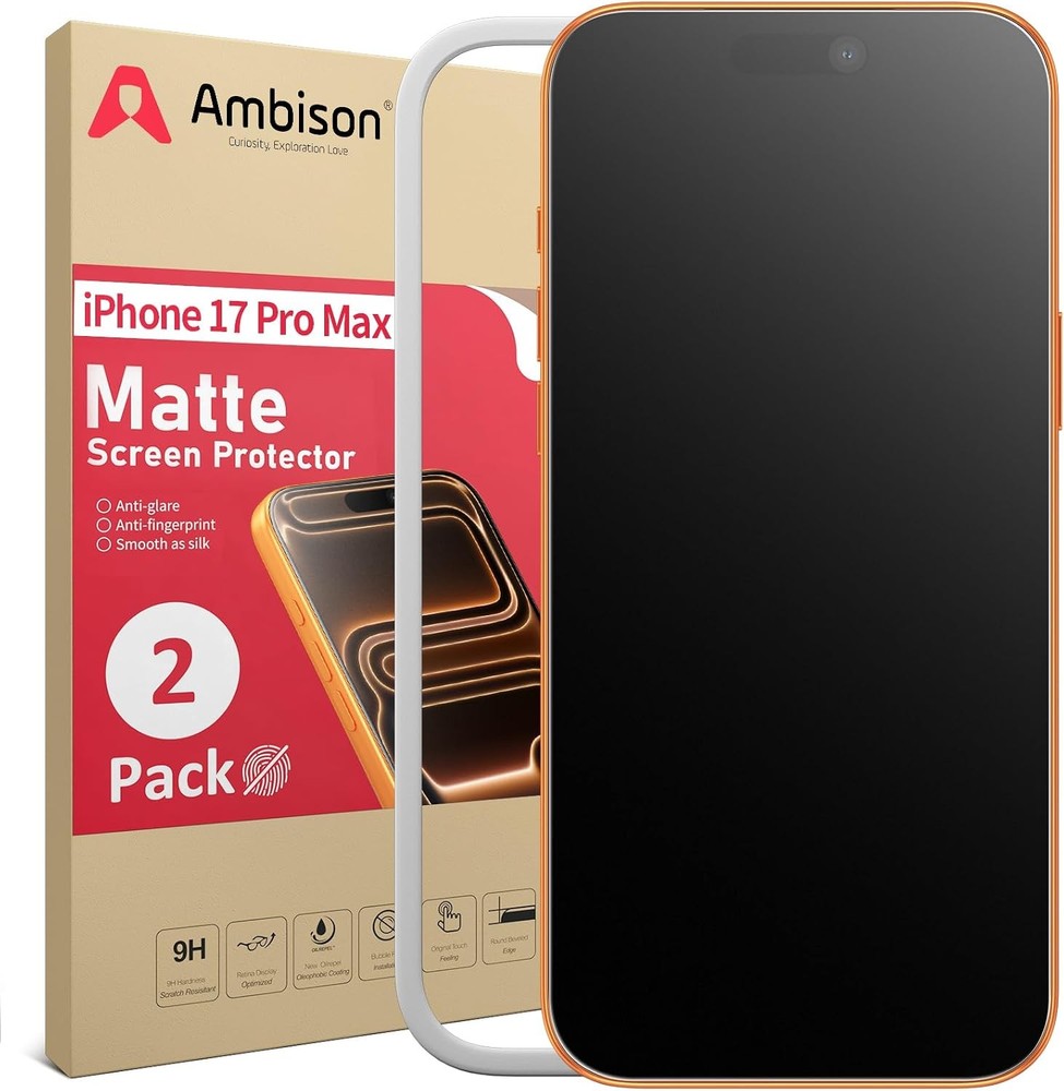 2PCS Matte Screen Protector for iPhone 17 Pro Max 6.9 Inch Scratch Resistant Ant