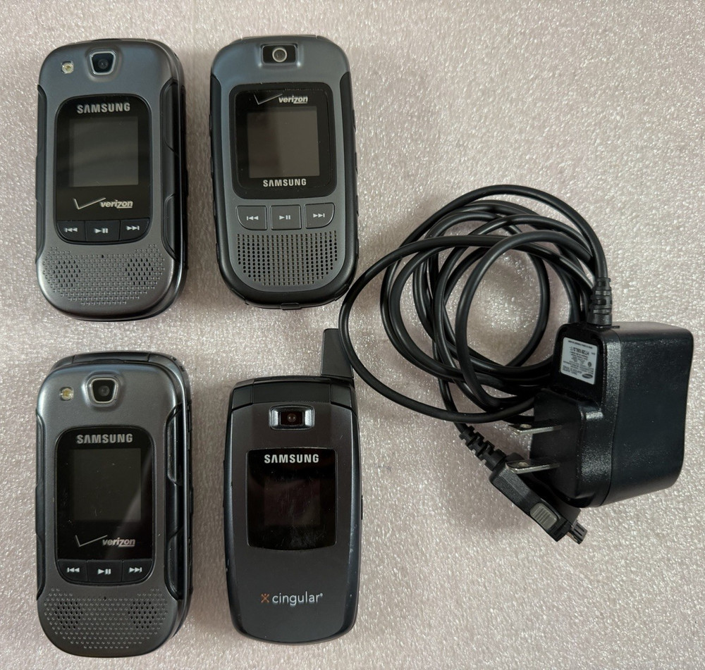Lot of 4 Samsung Cell Phones SCH-U640 SCH-U680 SGH-C417 For Parts or Collectors