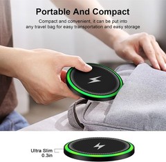 Pukiou 15W Fast Wireless Charging Pad for Galaxy S26/S25 Ultra/S24 Plus/S23+/S22