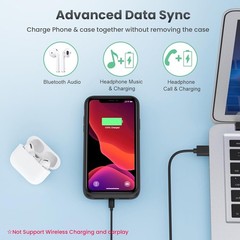 For iPhone 11/XR Battery Case,iPhone 11 6.1 inc,7500mAh Portable External ,Black