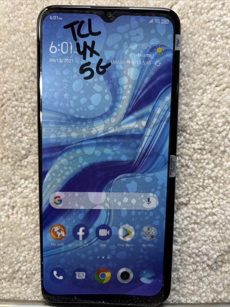 TCL 4X 5G TracFone LOCKED Black Android 11 Smartphone, 64GB NEW Phone Only
