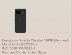 Factory Sealed Google Pixel 9a 128GB Obsidian Unlocked No GT read Description G3