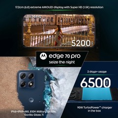 MOTOROLA edge 70 pro (Titan Blue 8GB, 256GB) Dimensity 8500 NFC Global Version.