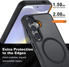 Magnetic for Samsung Galaxy S24 Plus Case & S25 Plus Case, Slim Shockproof Black