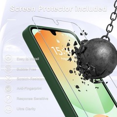 Samsung Galaxy A17 5G Case, Matte Phone Case with Screen Protector, Dark Green