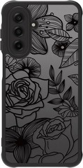 Cute Phone Case for Samsung Galaxy A17 4G/5G, Rose Aesthetic Black Line Art Flow