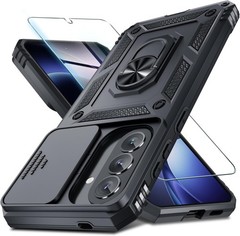 Heavy Duty Black Case for Samsung Galaxy A57 5G with Slide Camera Cover & Protec