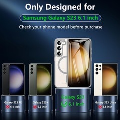 For Samsung Galaxy S23 Case 6.1″ Magnetic Case,Carbon Fiber Protective Bumper