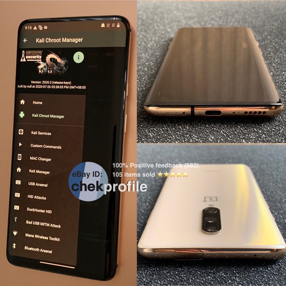 Kali Linux OnePlus 7 Pro 8GB RAM Nethunter 2023.2 Almond (Gold)