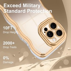 Wavy Phone Case for iPhone 15 Pro Max, Cute Girly Design Soft TPU Silicone Shock