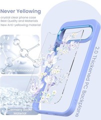Slim Soft TPU & Hard PC Case for Google Pixel 10 Pro XL with Tempered Glass Prot