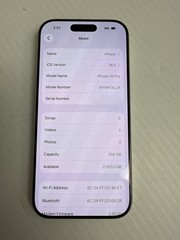 Apple iPhone 16 Pro 5G Verizon 256GB White MYMK3LL/A iOS Smartphone 88% BH
