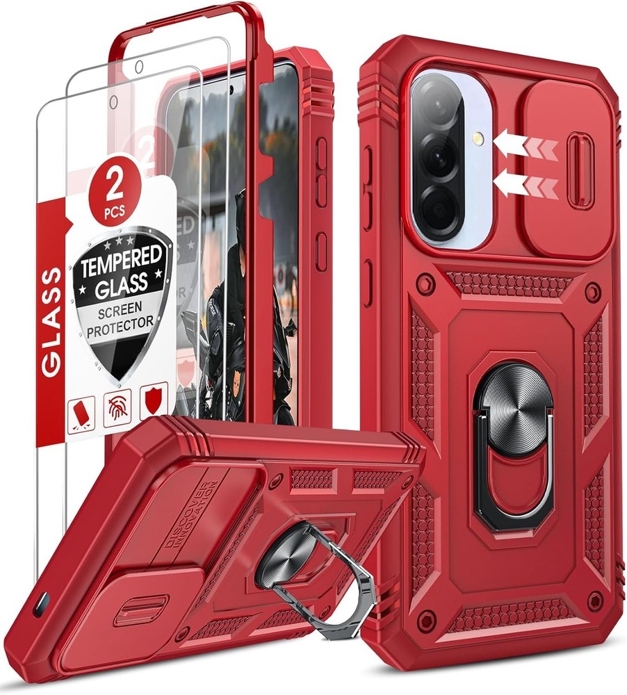 for Samsung A57 Case Screen Protector Military Grade with Stand,Magnetic Support