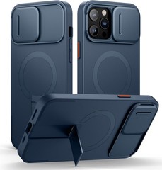 Blue Slim Shockproof Bumper Case for iPhone 13 Pro Max/12 Pro Max with Kickstand