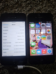 2 Apple iPhone 4’s 16GB Black Verizon Model: A1349 (or) MC676LL/A iOS 7.1.2