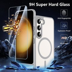 For Samsung Galaxy S23 Case 6.1″ Magnetic Case,Carbon Fiber Protective Bumper