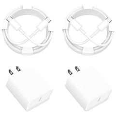 4-Pack 20W USB-C Fast Charger Adapter for iPhone 17/16 Pro 6FT Cable