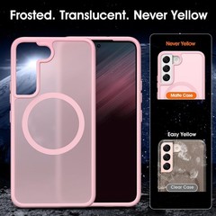Slim Fit Light Pink Magnetic Case for Samsung Galaxy S25 FE, Shockproof Matte De