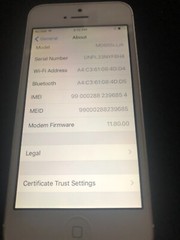 Apple iPhone 5 – 16GB – White & Silver (Verizon) A1429 (CDMA + GSM) IOS 10.3.4