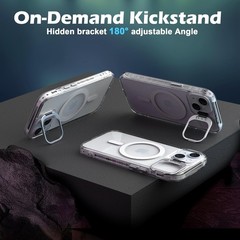 iPhone 14 Case with Built-in Camera Stash Stand, iPhone 13 Case with Screen Prot