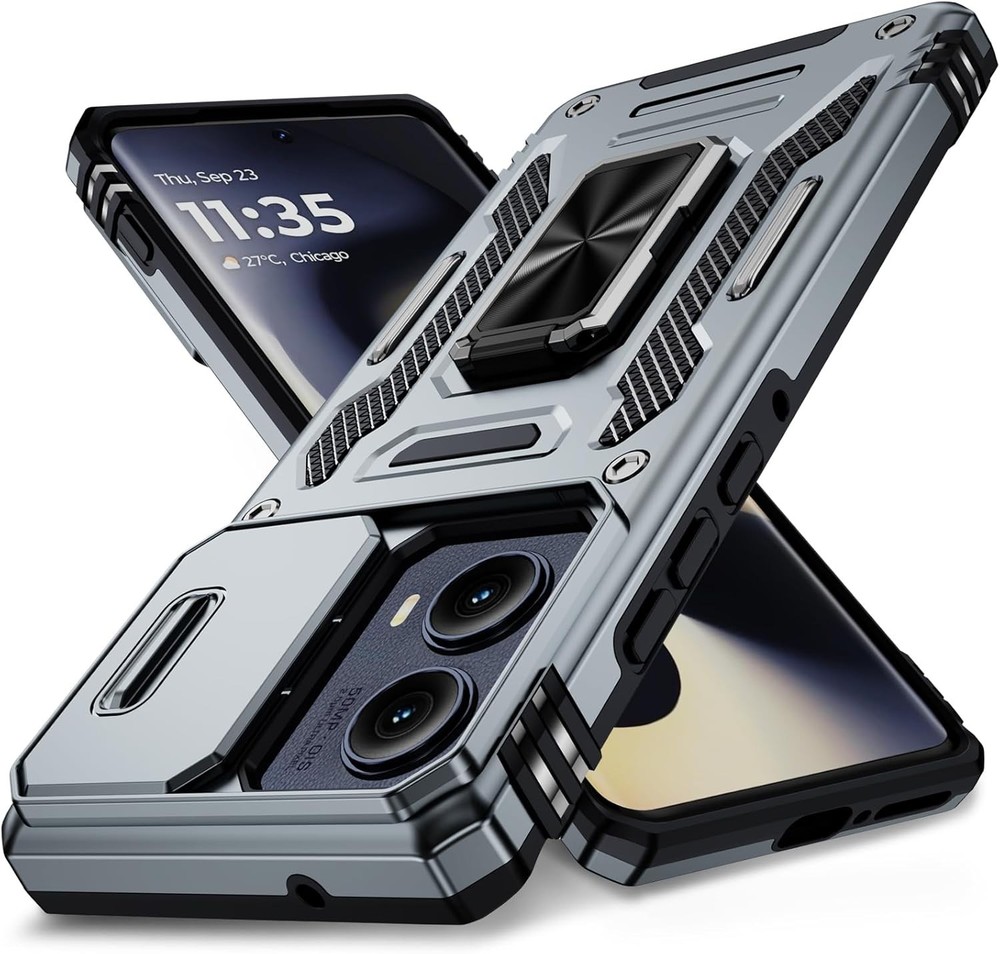 For Motorola Moto Edge 2024 Case With Heavy Duty Shockproof Cover & Kickstand