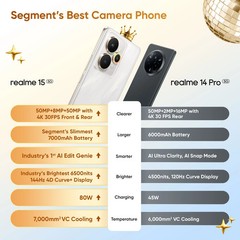 realme 15 5G (Green, 256GB) (8 GB RAM) MediatekDimensity 7300+5G Global version