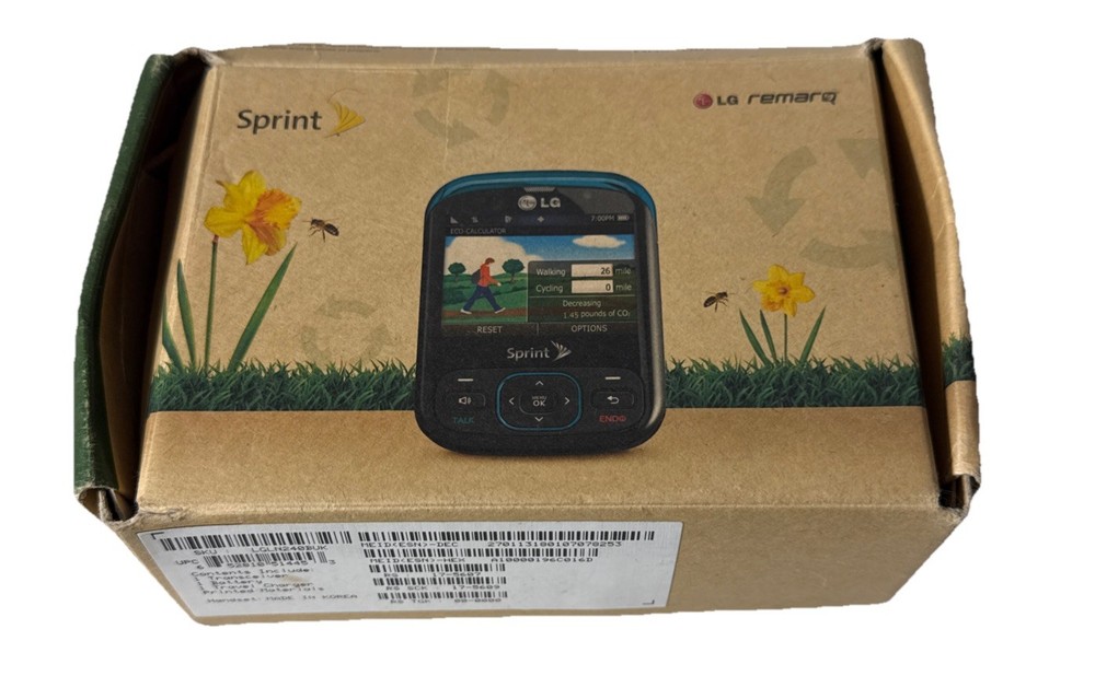 LG Remarq LN240 2.4″ LCD Bluetooth Sprint Cellular Slider Cell Phone Turquoise
