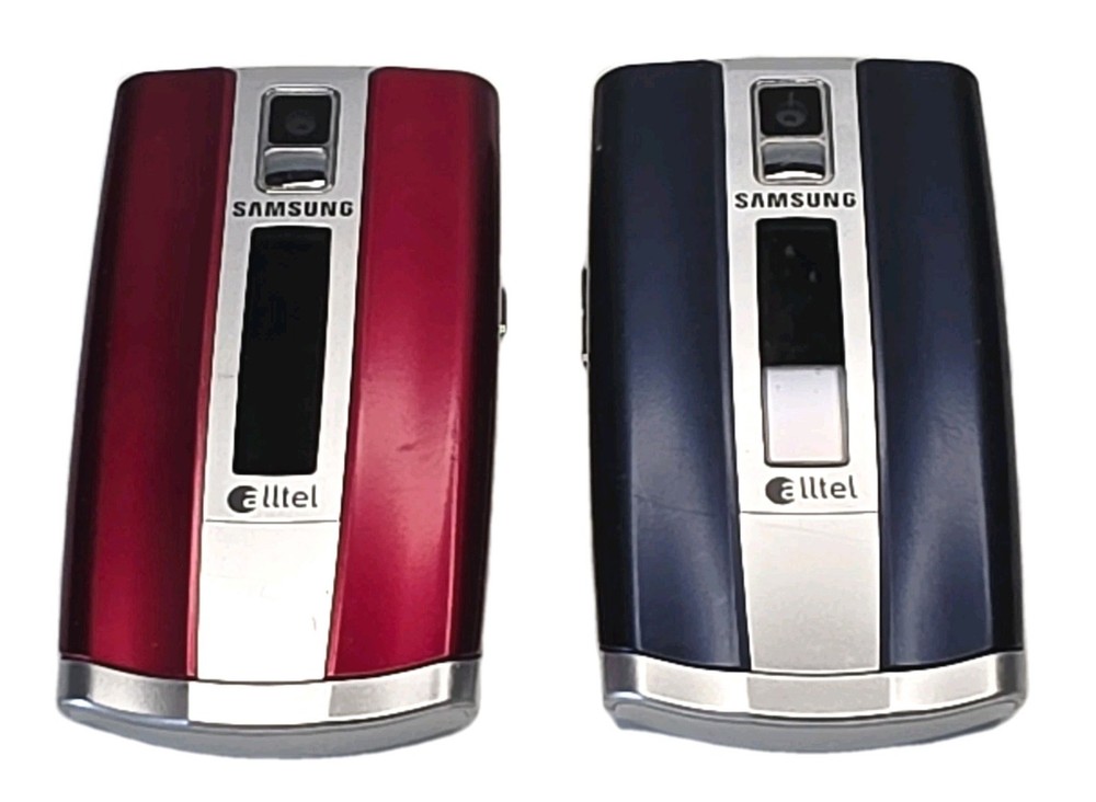 Samsung SCH-R500 CDMA – Red LOT OF 2 Flip phones Red Blue No Wires Untested