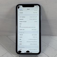 Damaged LCD Screen + Cracked Back Apple iPhone XR 128GB AT&T Blue A1984 #H59