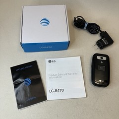 AT&T LG B470 Black Flip Phone Used Complete In Box – No Sim Card