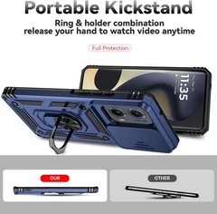 For Motorola Moto Edge 2024 Case With Heavy Duty Shockproof Cover & Kickstand