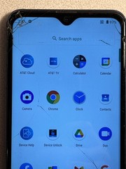 (LOT OF 2) AT&T Radiant Max 5G (EA211001) 64GB – CRACKED SCREENS, YELLOW SPOTS