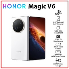 (New) HONOR Magic V6 5G 16GB+512GB WHITE Dual SIM Unlocked Android Cell Phone