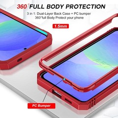 for Samsung A57 Case Screen Protector Military Grade with Stand,Magnetic Support