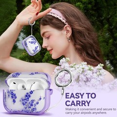 Floral Clear Case for AirPods Pro 3 (2025) with Lock, Cute Design