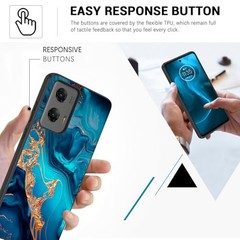 for Moto G Stylus 5G 2024 Case, Slim Glow in The Dark Bumper Cover, Blue Marble/