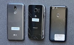 As-is Defective Lot of Smartphones LG K40 LM-X420MM Samsung Galaxy S7 Blu
