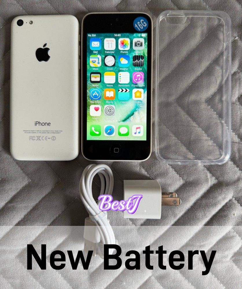 Apple iPhone 5c (Unlocked) New Battery – 8 GB / 16 GB / 32GB – White SALE #BestJ