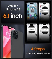 Magnetic Translucent Case for iPhone 15 6.1″ with 2PCS Tempered Glass Protectors