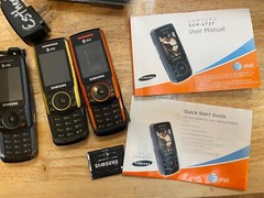 Samsung SGH A737 – (AT&T) Cellular Slide Phone Lot of (3) 1 works, 2 parts