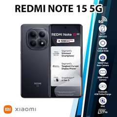 Xiaomi Redmi Note 15 5G Android Cell Phone (6GB+128GB/BLACK/Dual SIM/Unlocked)