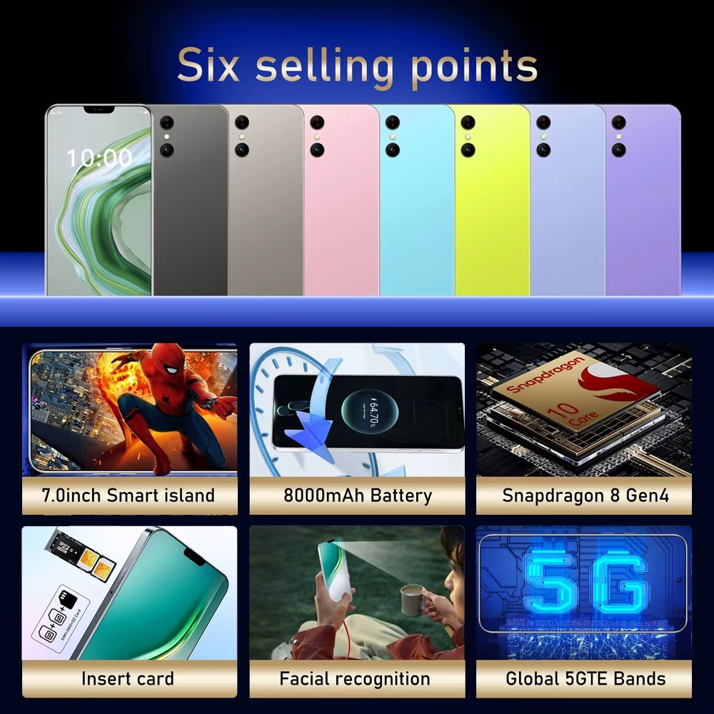 15T Pro Smartphone 5G Android 7.0HD Original 22G+2TB Mobile Phone Dual Sim