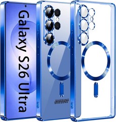 Magnetic Case for Samsung Galaxy S26 Ultra, Ultra Thin Shockproof Cover, Blue